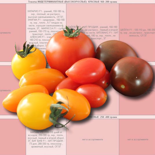 Купить семена томатов индетерминантных и полудетерминантных