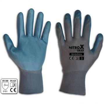 Перчатки защитные Nitrox Gray нитрил (Bradas)