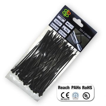 Стяжки кабельні пластикові UV BLACK 4,8*200 мм (100 шт.) 